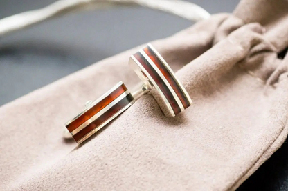 Double Stripe Amber Cufflinks - Exclusive Accessory for the Elegant Man - BEYRUN