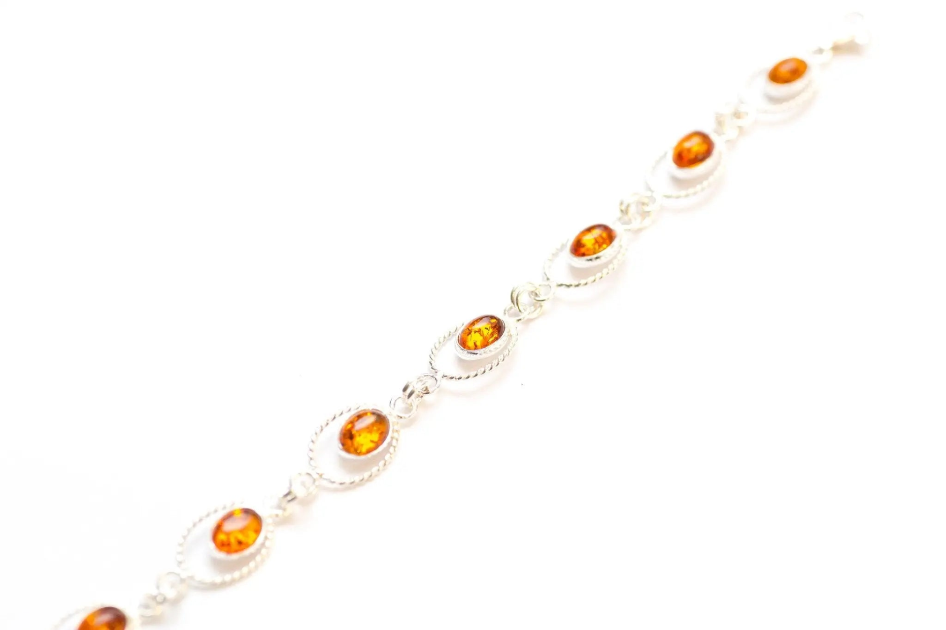 Amber Quintessence Link Bracelet - Timeless Elegance in Classic Amber Jewelry - BEYRUN