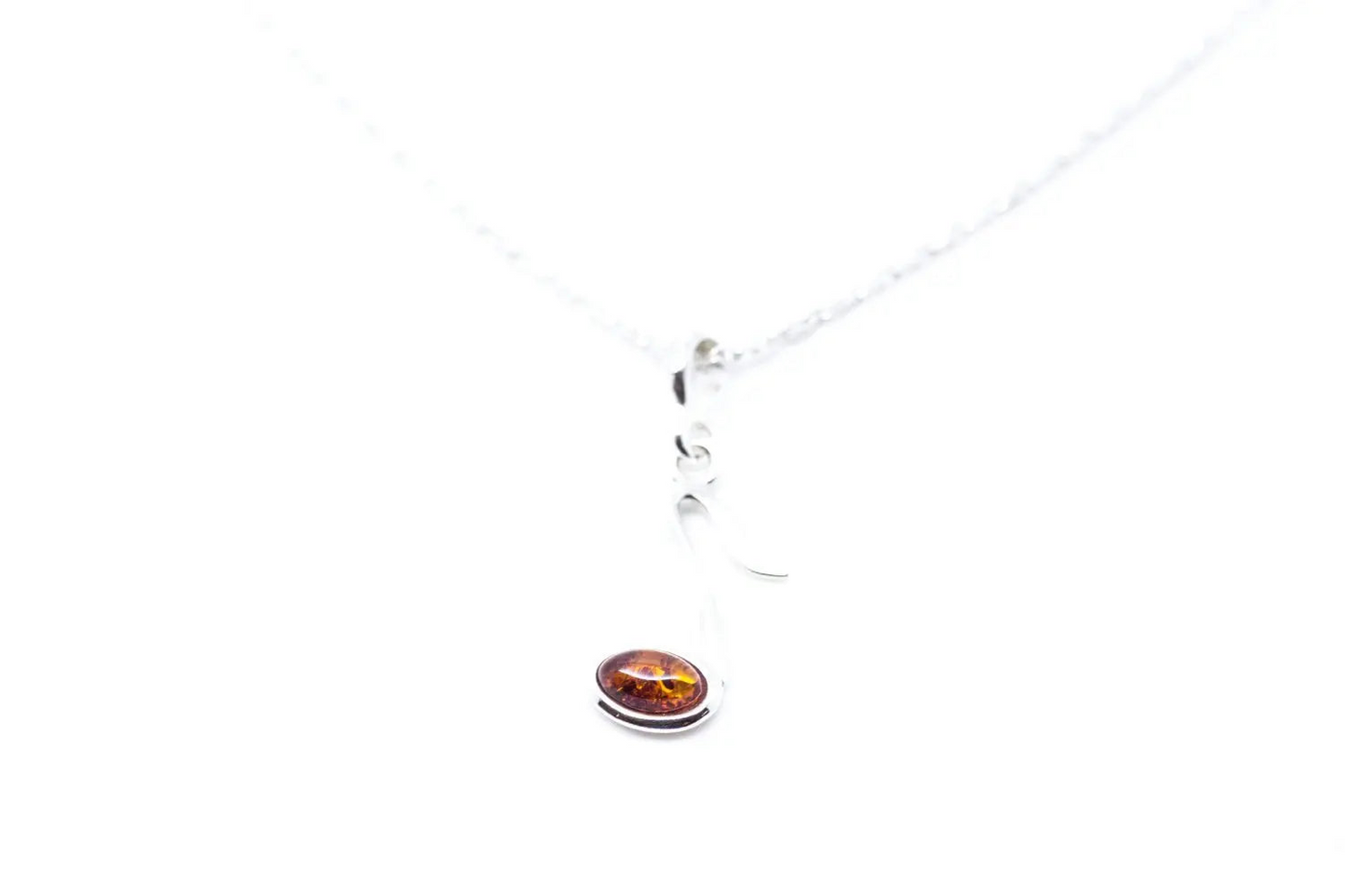 Buy Mini Amber Music Note Pendant - High Quality Sterling Silver Necklace - BEYRUN