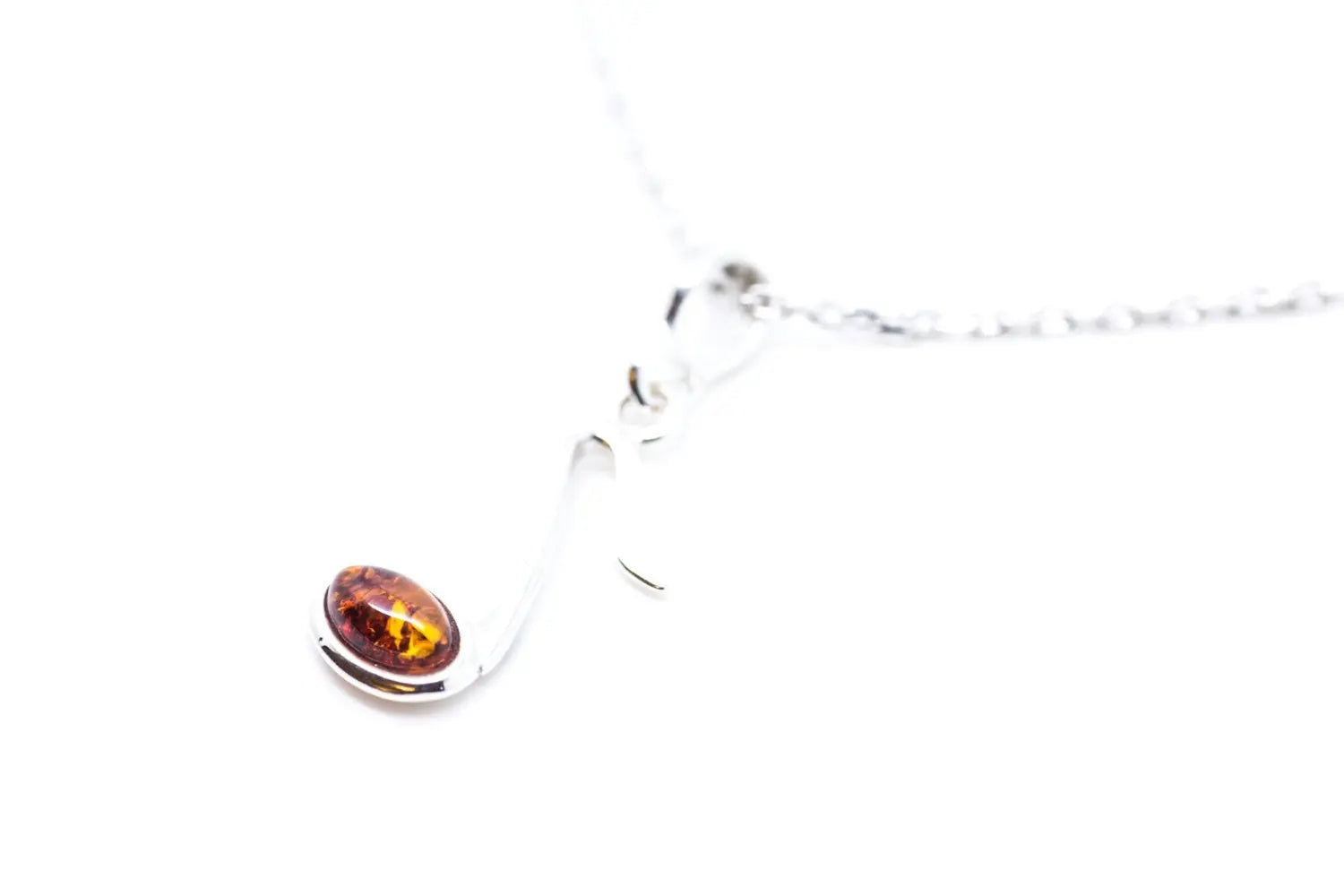 Buy Mini Amber Music Note Pendant - High Quality Sterling Silver Necklace - BEYRUN