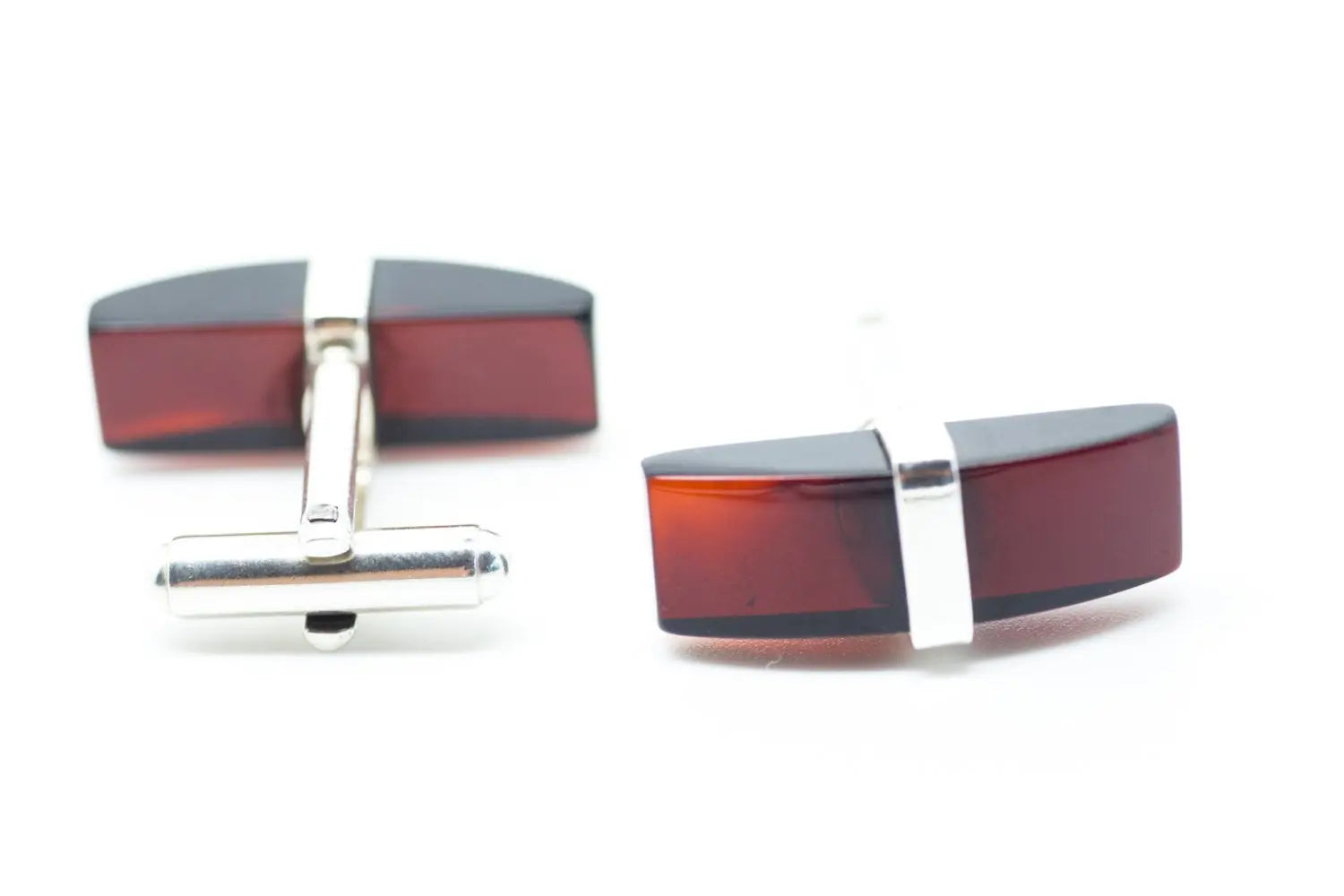 Elegant Red Amber Bar Cufflinks - Stylish and High-Quality Cufflinks - BEYRUN