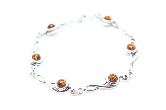 Elegant Treble Clef Amber Bracelet | Handcrafted Sterling Silver Music Lover Accessory - BEYRUN