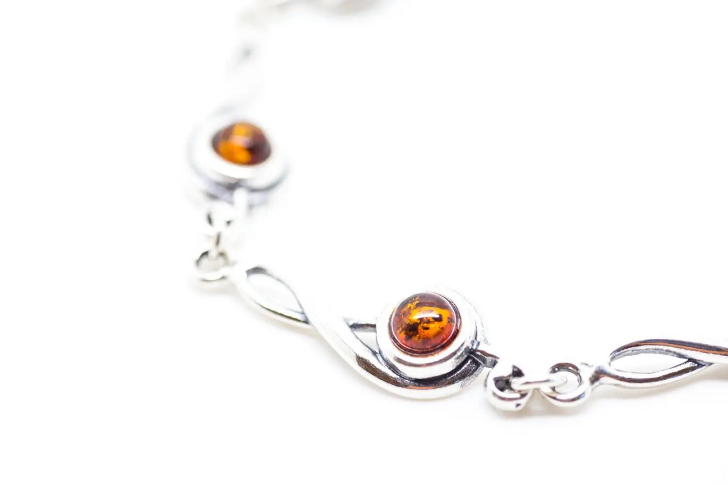 Elegant Treble Clef Amber Bracelet | Handcrafted Sterling Silver Music Lover Accessory - BEYRUN