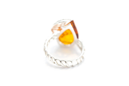 Shell Frame Amber Ring