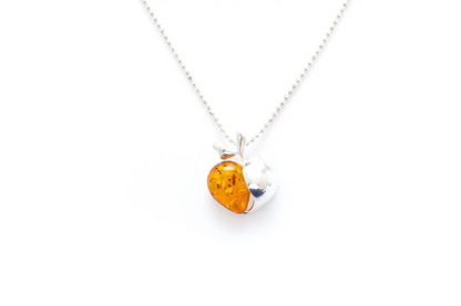 Buy Amber Apple Pendant - Handmade Sterling Silver Necklace - BEYRUN