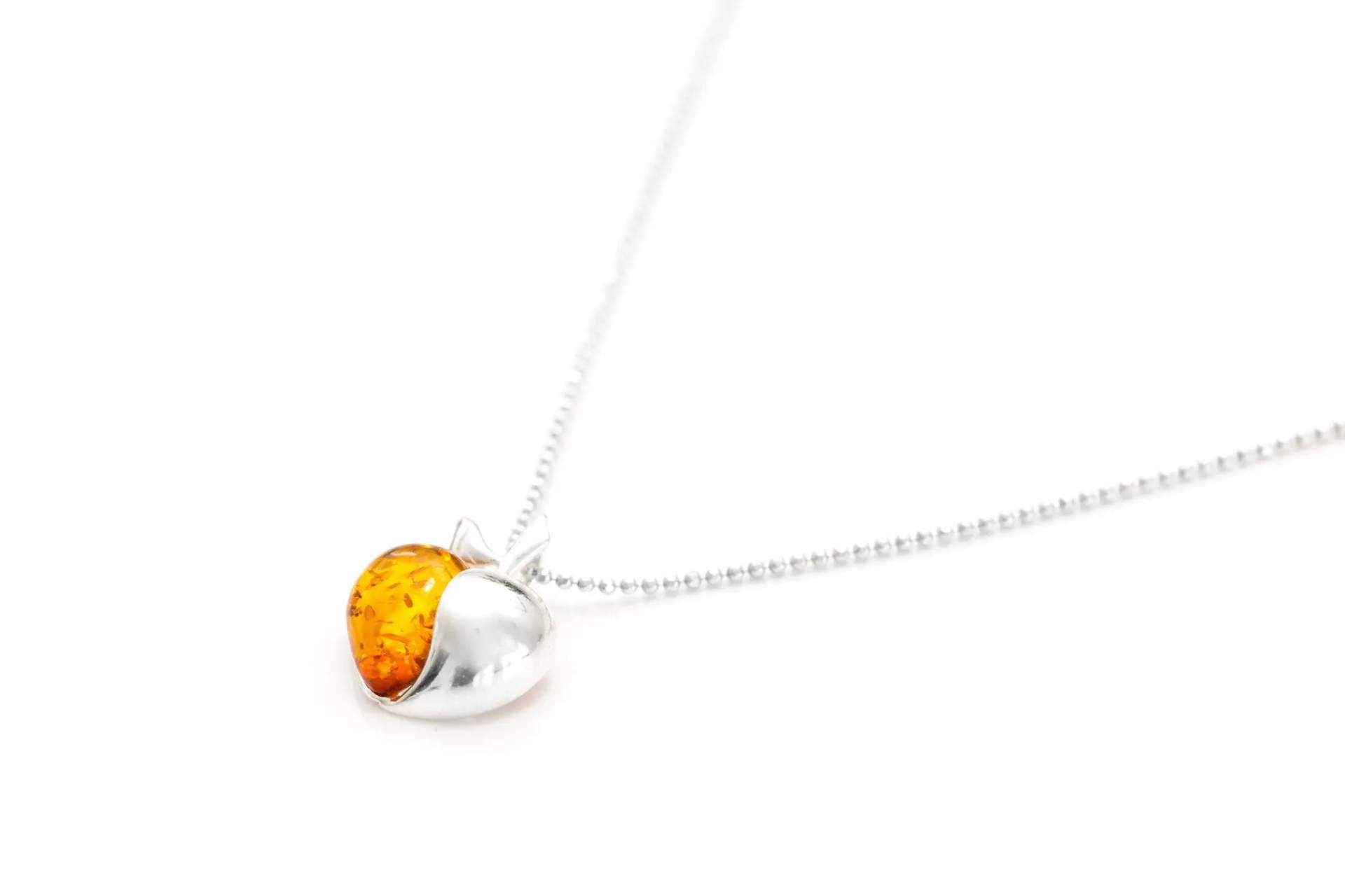 Buy Amber Apple Pendant - Handmade Sterling Silver Necklace - BEYRUN