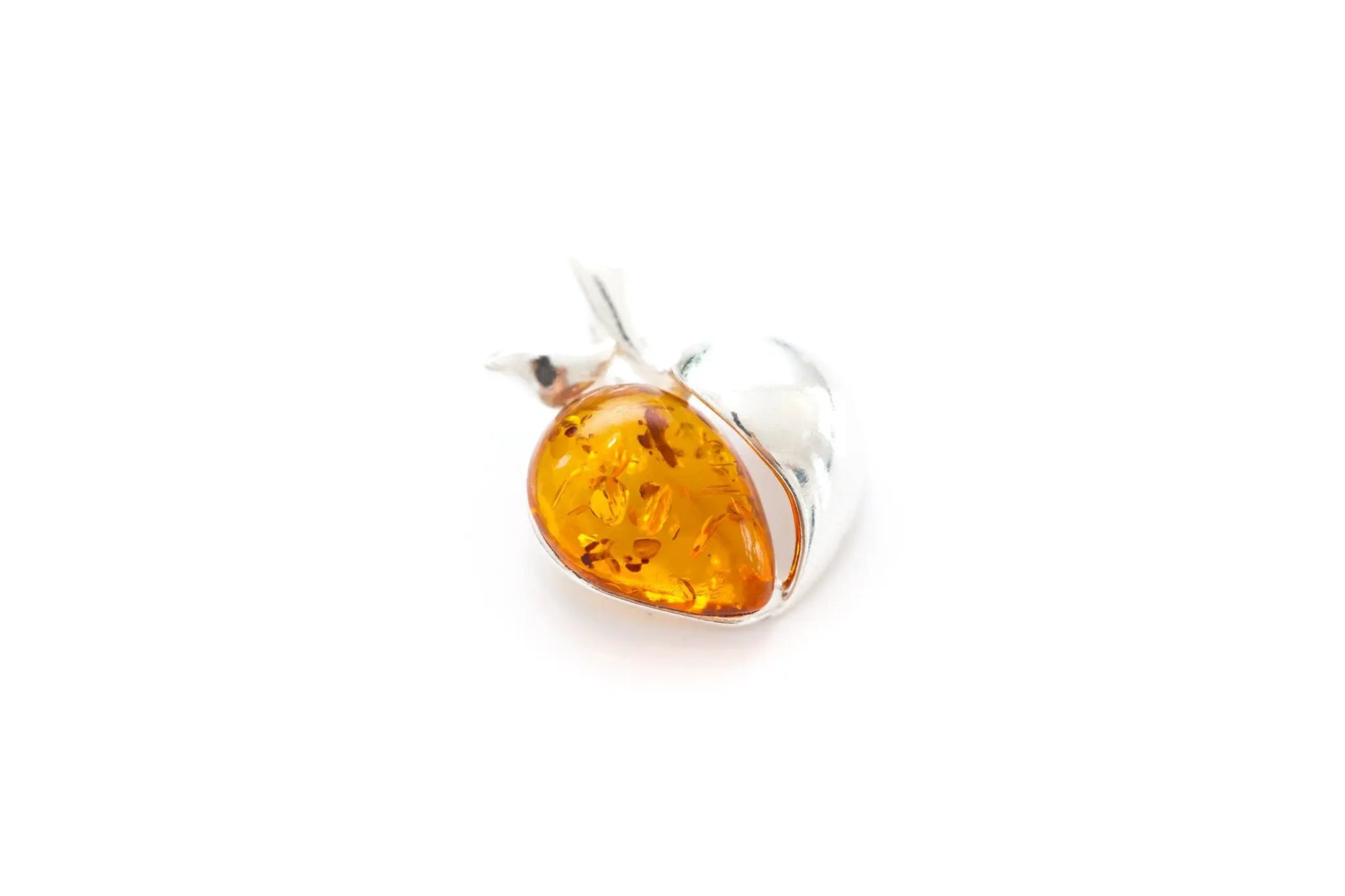 Buy Amber Apple Pendant - Handmade Sterling Silver Necklace - BEYRUN