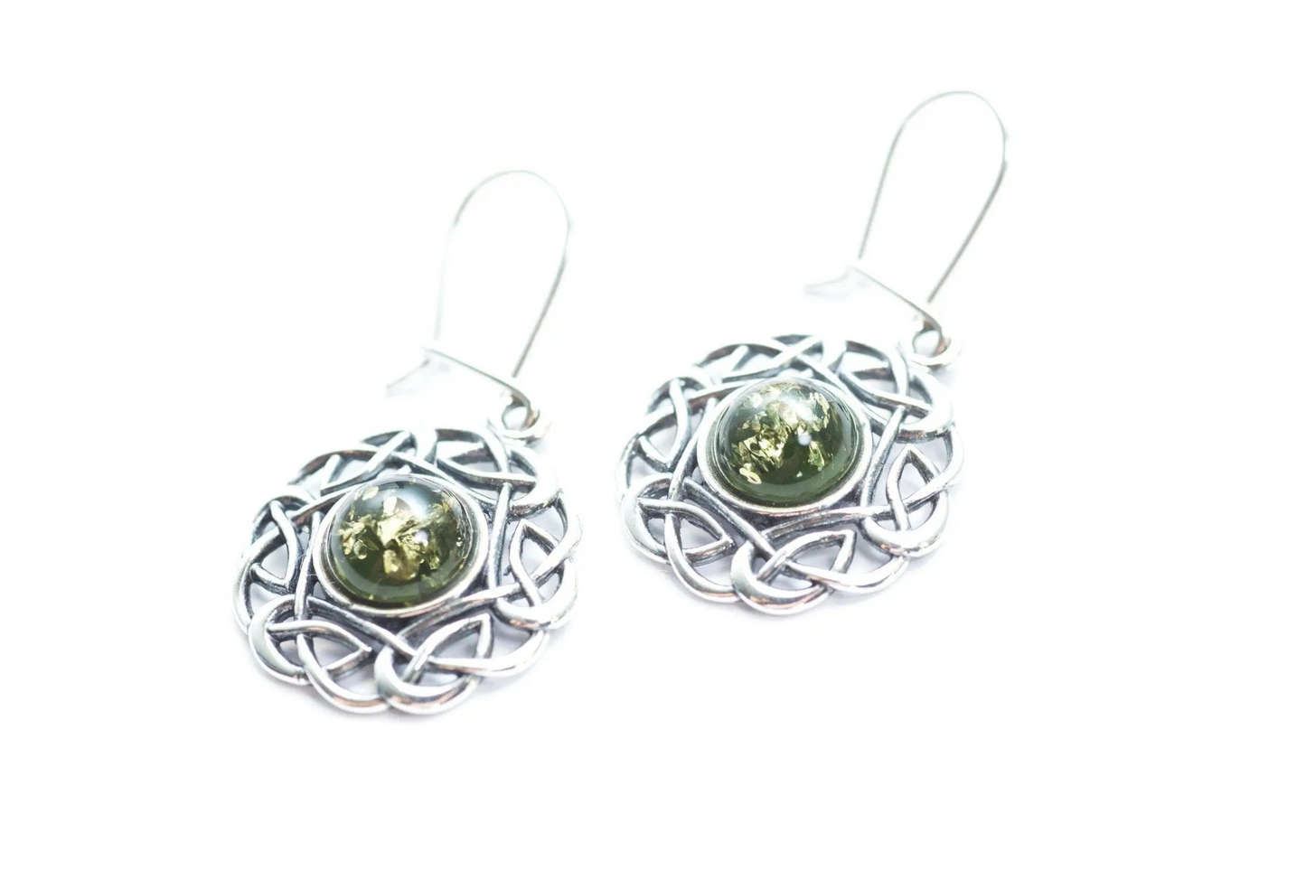 Shop Green Celtic Pattern Earrings - Beautifully Crafted Jewelry | Baltic Beauty - BEYRUN