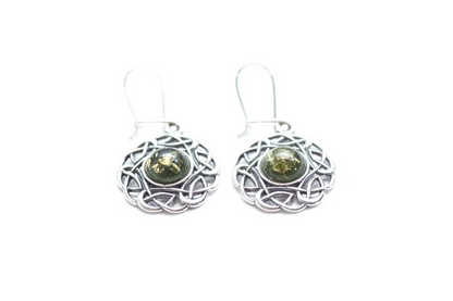 Shop Green Celtic Pattern Earrings - Beautifully Crafted Jewelry | Baltic Beauty - BEYRUN