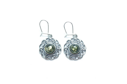 Shop Green Celtic Pattern Earrings - Beautifully Crafted Jewelry | Baltic Beauty - BEYRUN