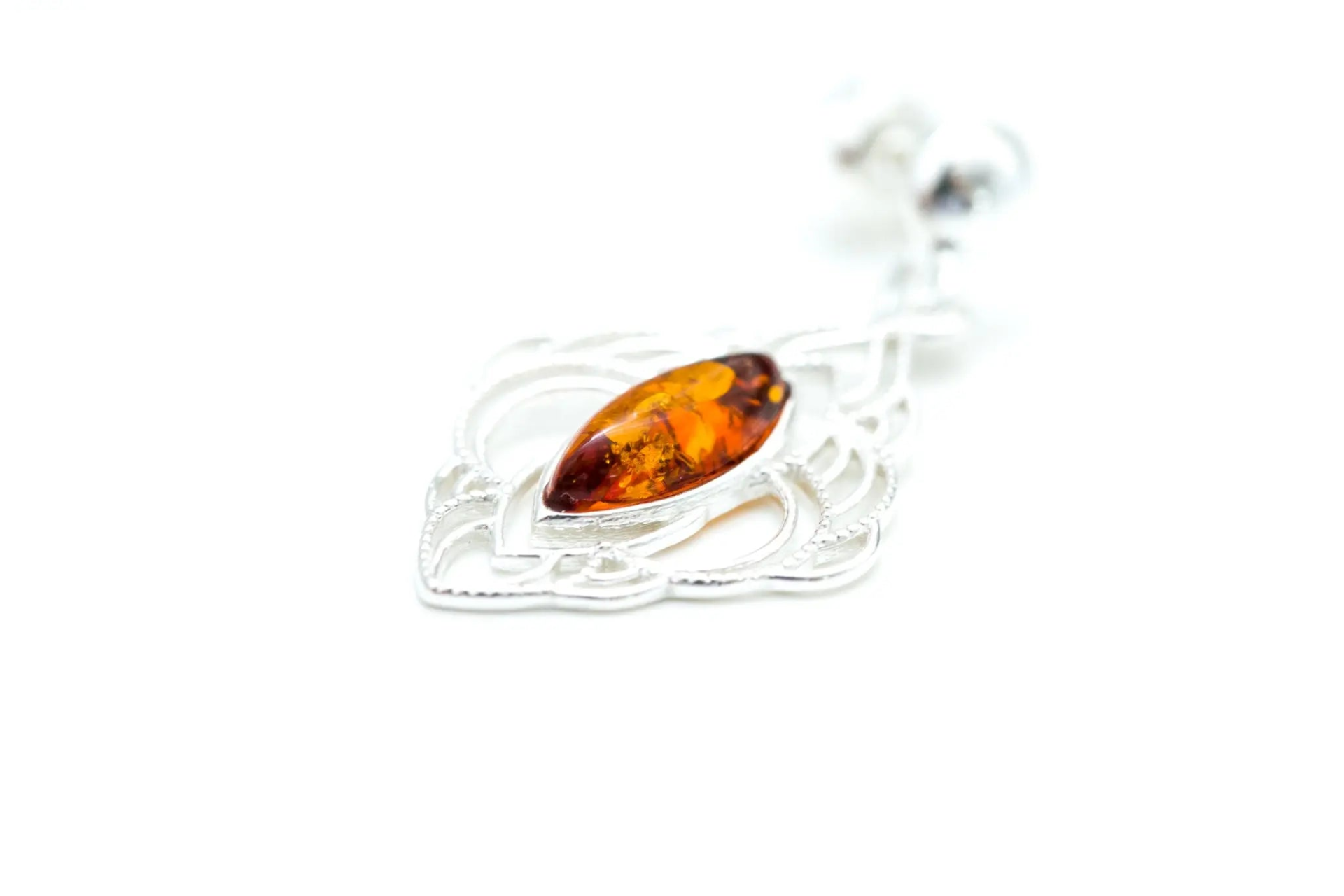 Stunning Chandelier Frame Baltic Amber Earrings - Elegant Design for Everyday and Evening Wear - BEYRUN