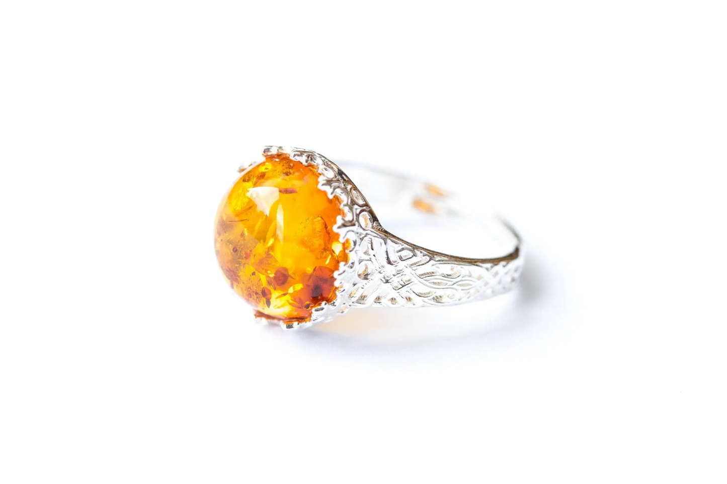 Princess Crown Amber Ring