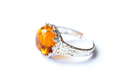 Princess Crown Amber Ring