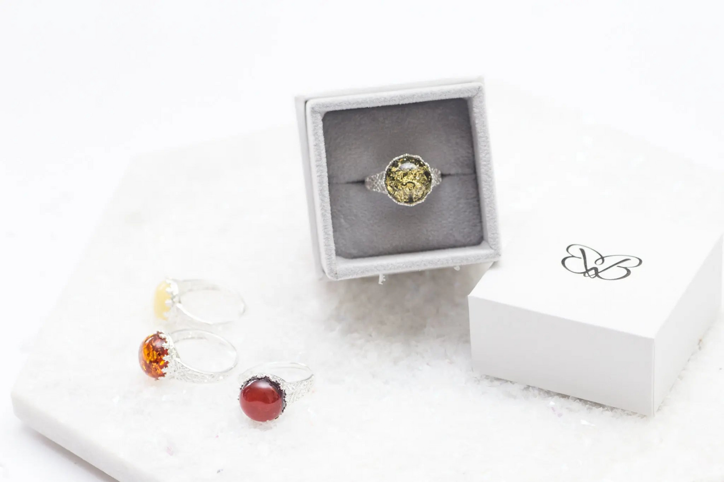 Princess Crown Amber Ring