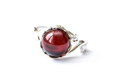 Floral Cherry Amber Ring - Fashionable Adjustable Daisy Ring - BEYRUN