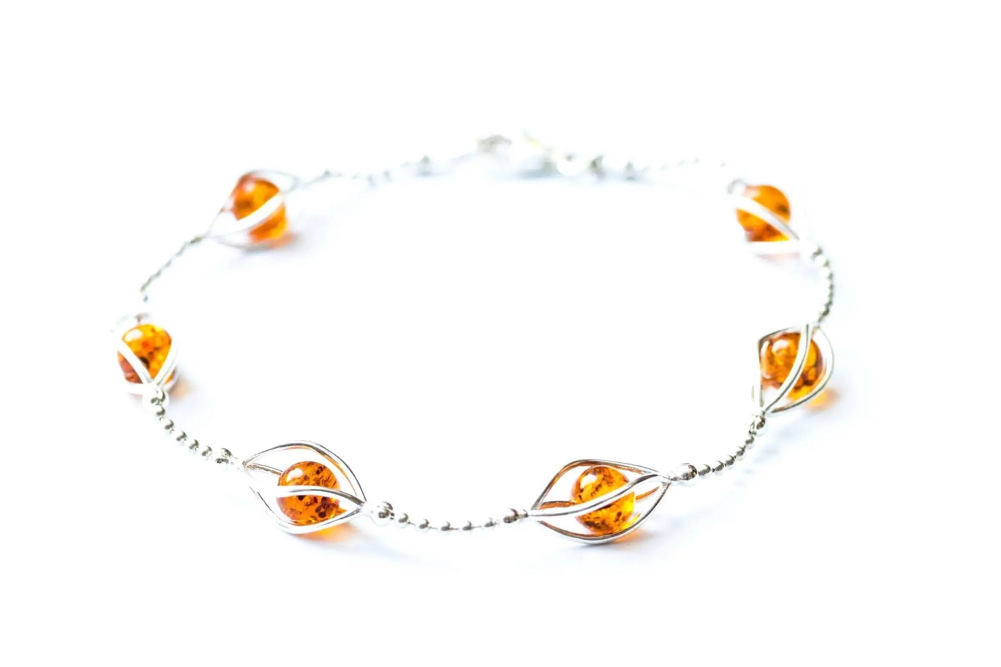 Elegant Caged Amber Spheres Bracelet - Perfect Dainty Everyday Accessory - BEYRUN