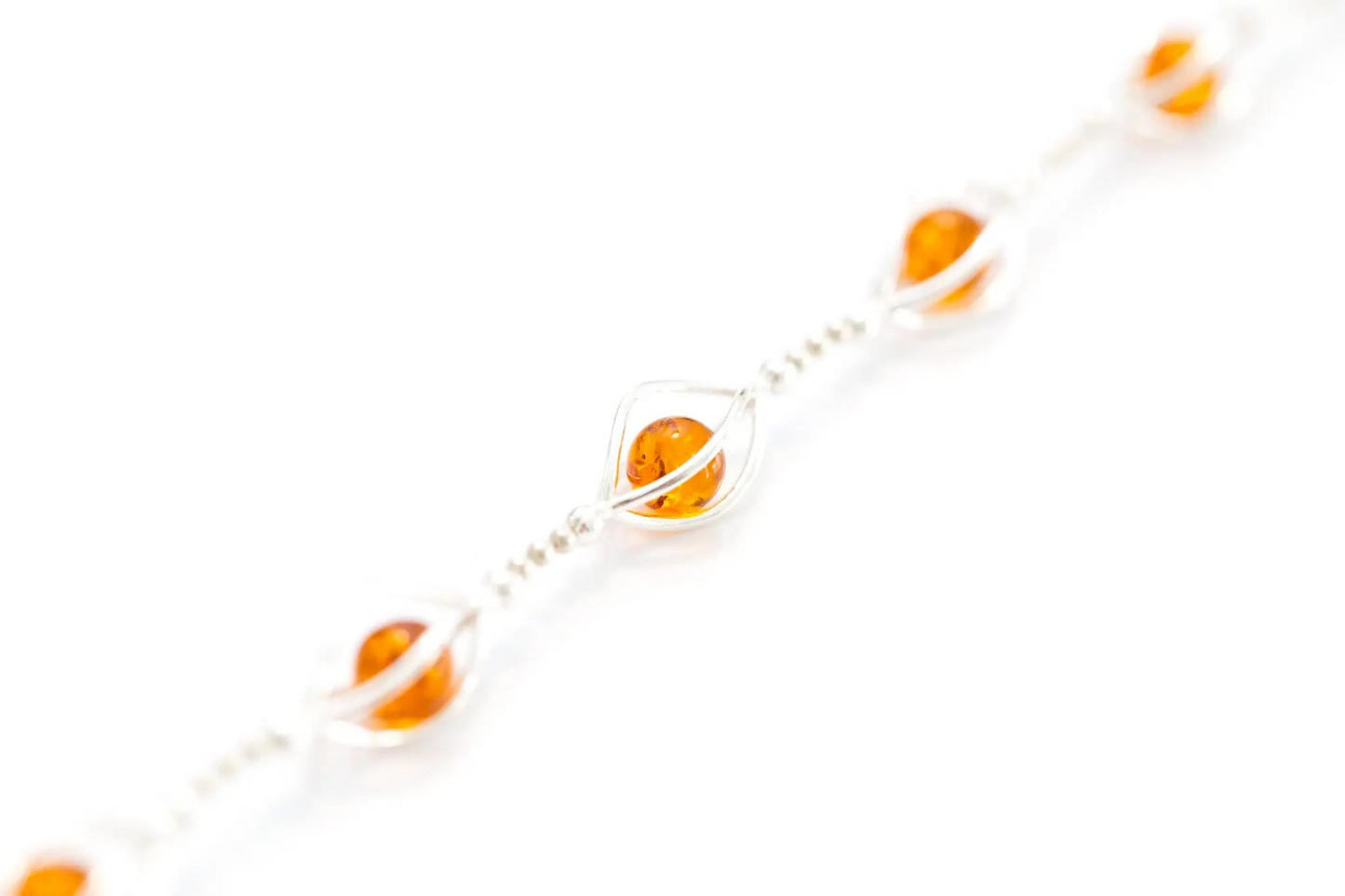 Elegant Caged Amber Spheres Bracelet - Perfect Dainty Everyday Accessory - BEYRUN