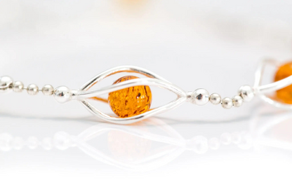 Elegant Caged Amber Spheres Bracelet - Perfect Dainty Everyday Accessory - BEYRUN