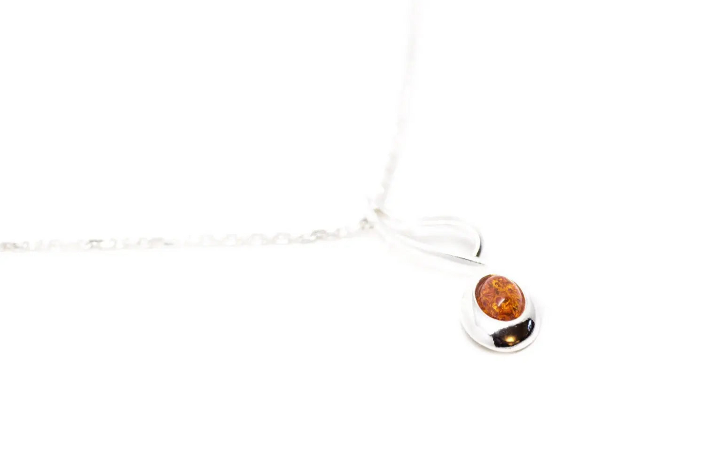 Large Amber Music Note Pendant - Handcrafted Sterling Silver Necklace with Baltic Amber Stone - BEYRUN