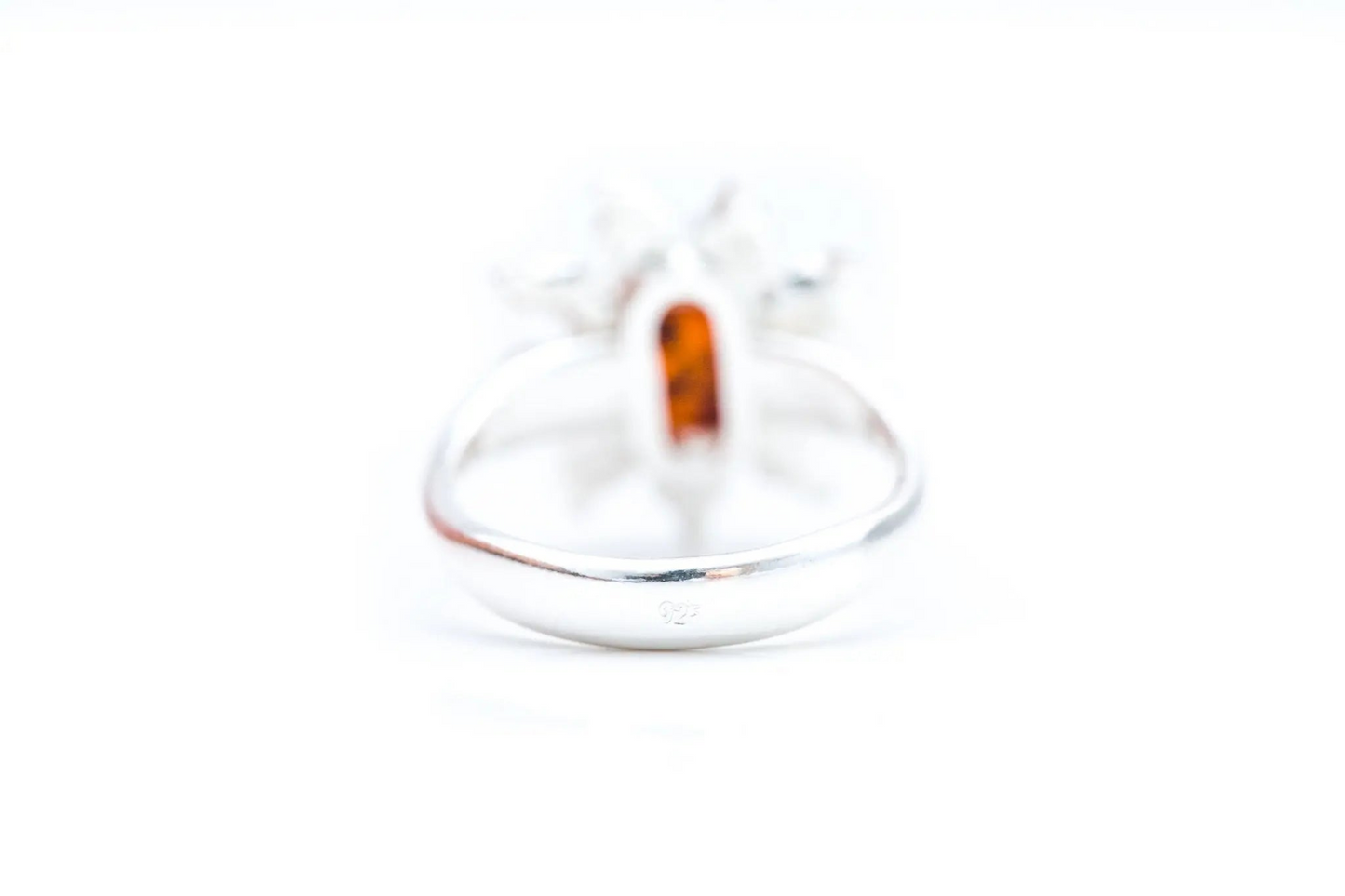 Amber Sun Ring - Boho Sun Charm with Fiery Amber Stone - BEYRUN