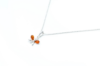 Tiny Amber Butterfly Necklace - Quirky and Cute Charm Accessory for Everyday Wear - BEYRUN