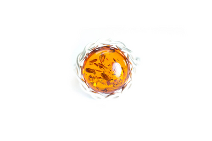 Rope Frame Statement Ring | Sterling Silver & Amber Jewelry - BEYRUN