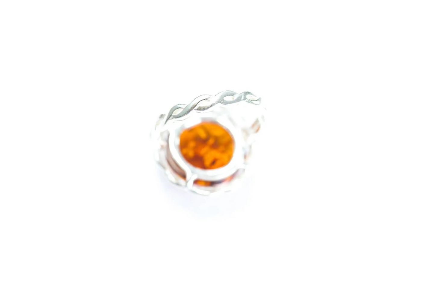 Rope Frame Statement Ring | Sterling Silver & Amber Jewelry - BEYRUN