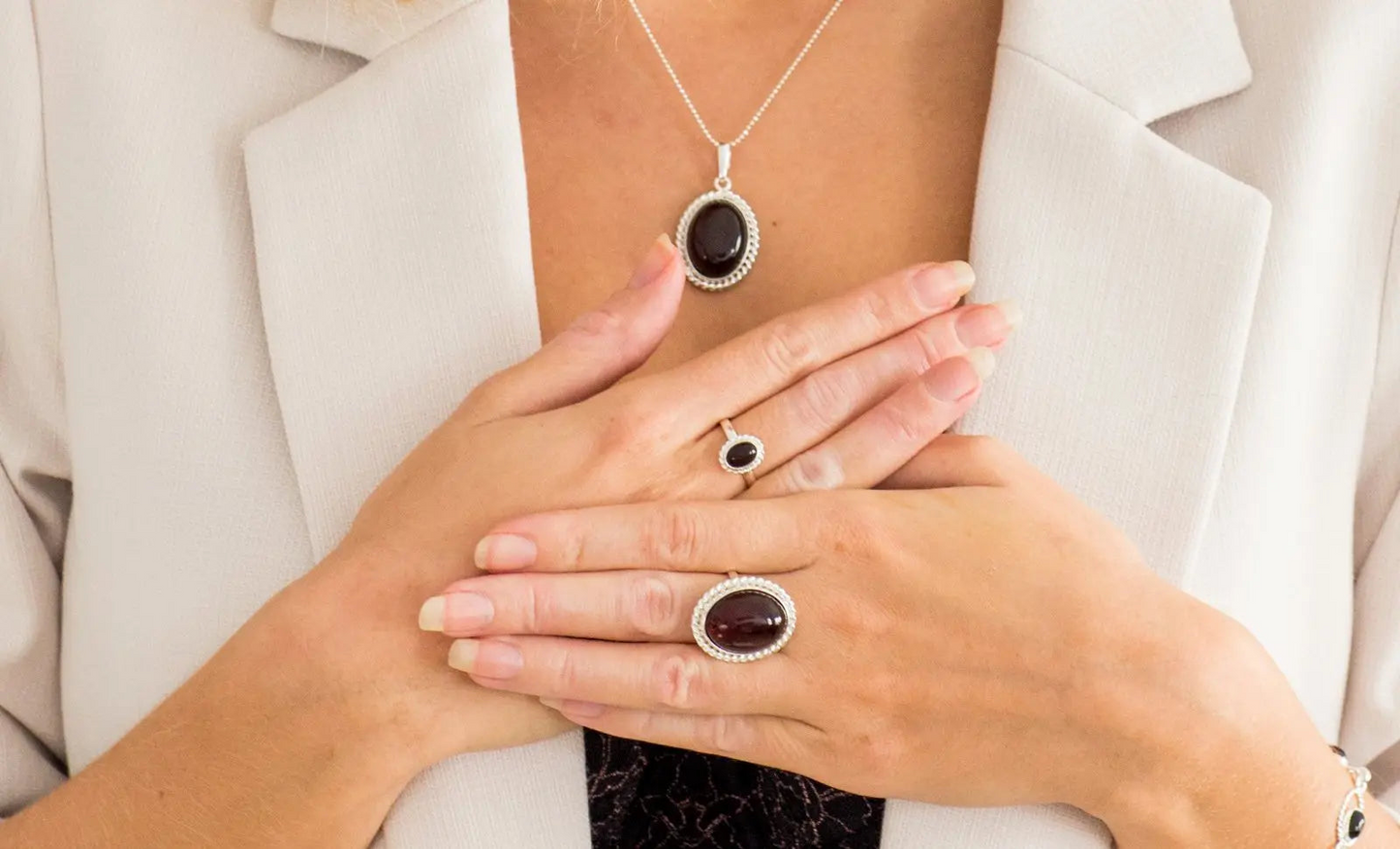 Cherry Red Amber Quintessence Statement Ring - Elegant Cocktail Ring with Baltic Amber Stone - BEYRUN