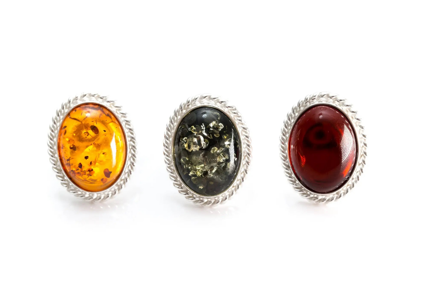 Cherry Red Amber Quintessence Statement Ring - Elegant Cocktail Ring with Baltic Amber Stone - BEYRUN