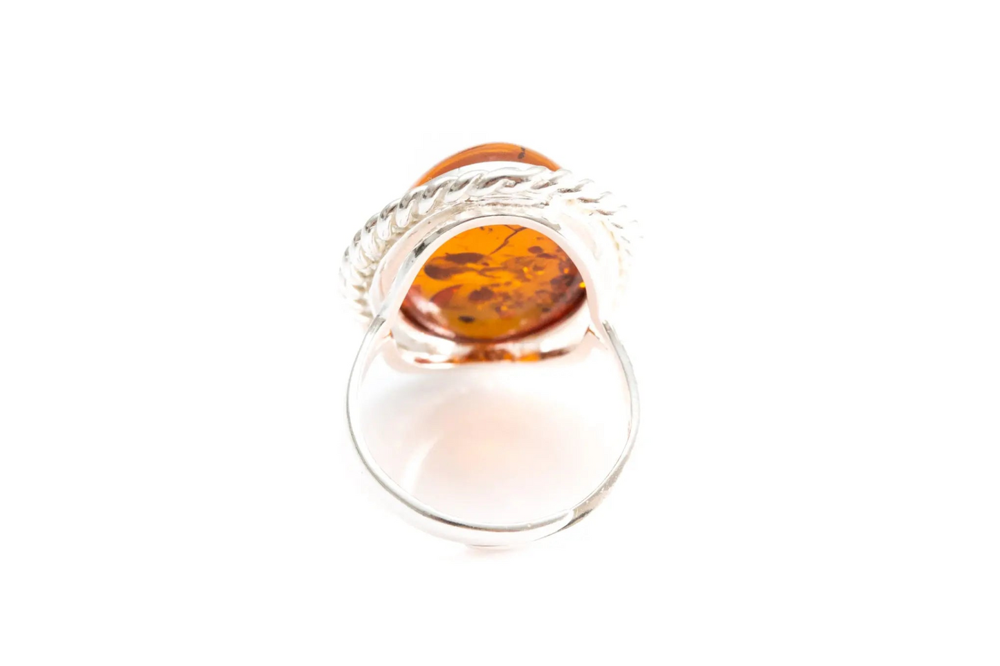 Amber Quintessence Statement Ring - Elegant Baltic Amber Cocktail Ring - BEYRUN