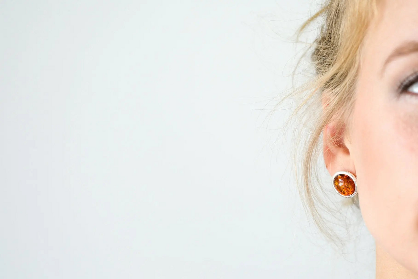 Statement Round Amber Stud Earrings | Elegant Evening Wear - BEYRUN