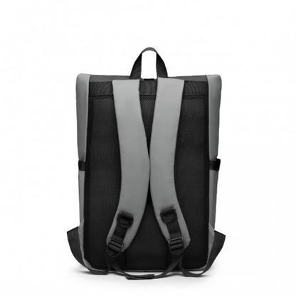 E2330 - Kono Durable PVC Coated Water-resistant Stylish Backpack - Grey - BEYRUN