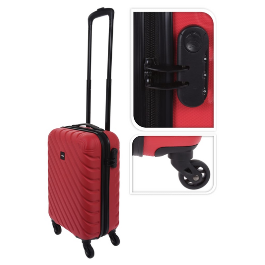 ProWorld Suitcase Diamond Design 28L - Warm Red | Durable & Stylish Luggage - BEYRUN