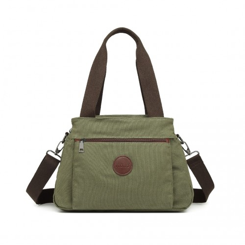 Kono EH2045 Canvas Cross Body Tote Bag - Green, Water-Repellent, Durable & Spacious - BEYRUN