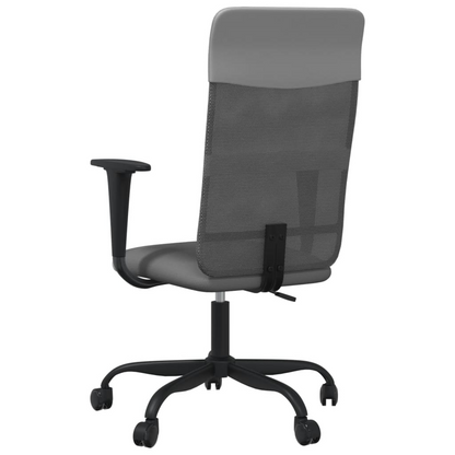 vidaXL Office Chair - Height Adjustable, Grey Mesh Fabric & Faux Leather for Ultimate Comfort - BEYRUN