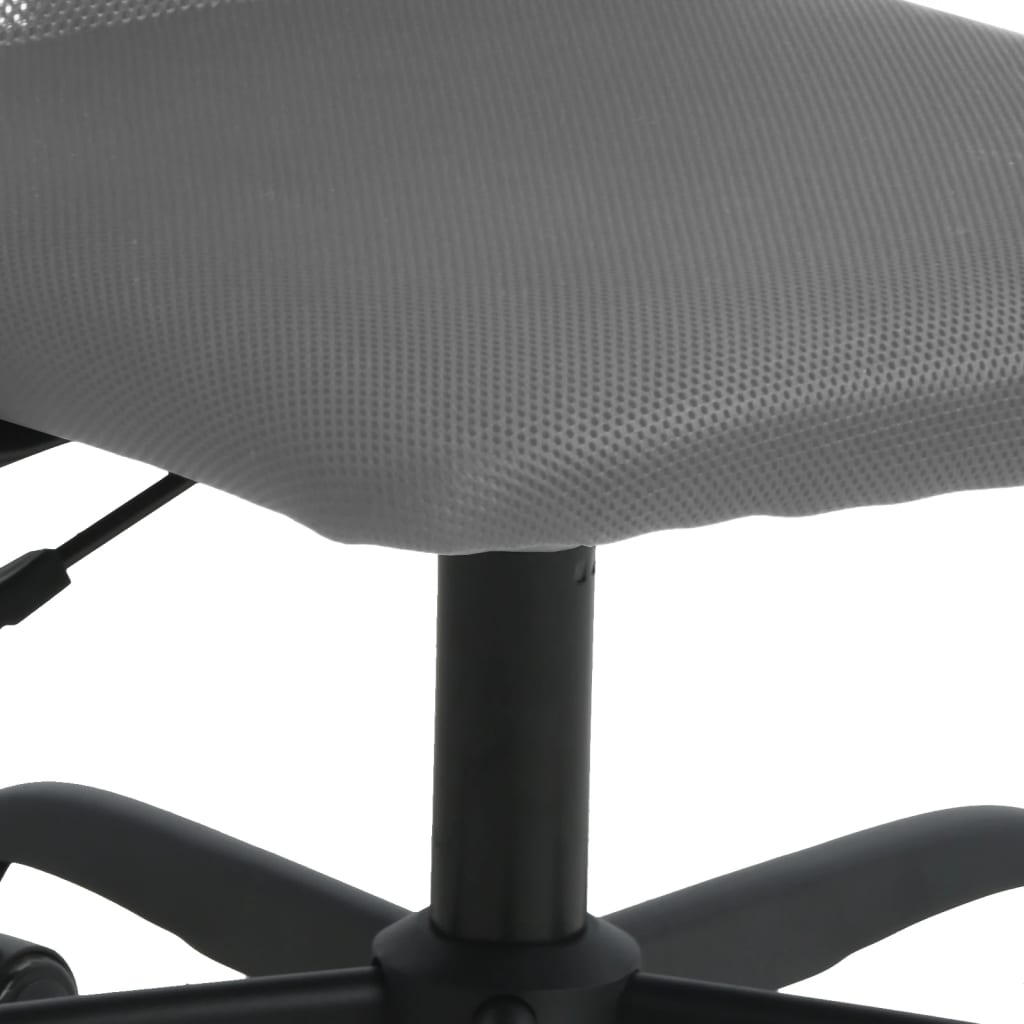 vidaXL Office Chair - Height Adjustable, Grey Mesh Fabric & Faux Leather for Ultimate Comfort - BEYRUN