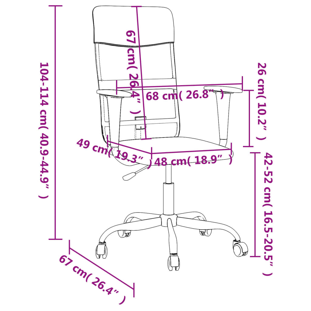 vidaXL Office Chair - Height Adjustable, Grey Mesh Fabric & Faux Leather for Ultimate Comfort - BEYRUN