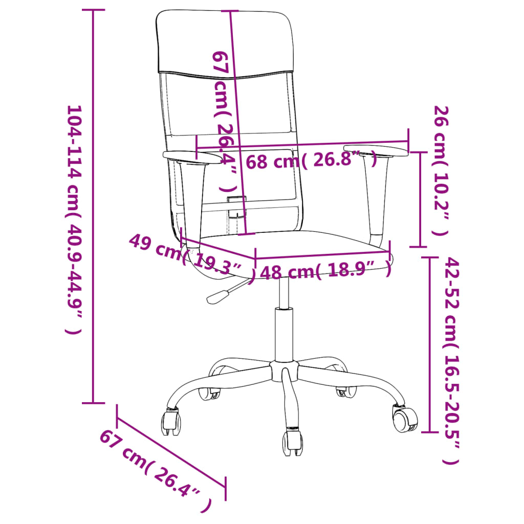 vidaXL Light Grey Fabric Office Chair - Stylish & Comfortable Seating for Home & Office - BEYRUN