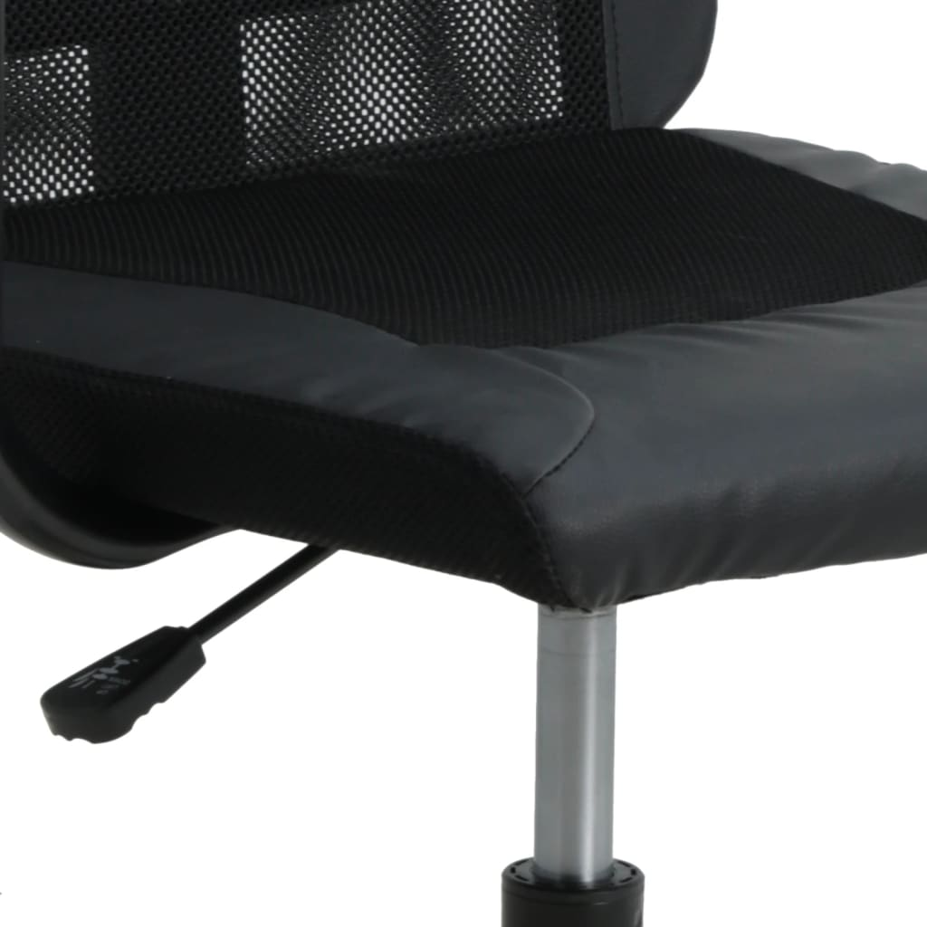 vidaXL Office Chair | Black Mesh Fabric & Faux Leather - Ergonomic, Adjustable, Stylish - BEYRUN