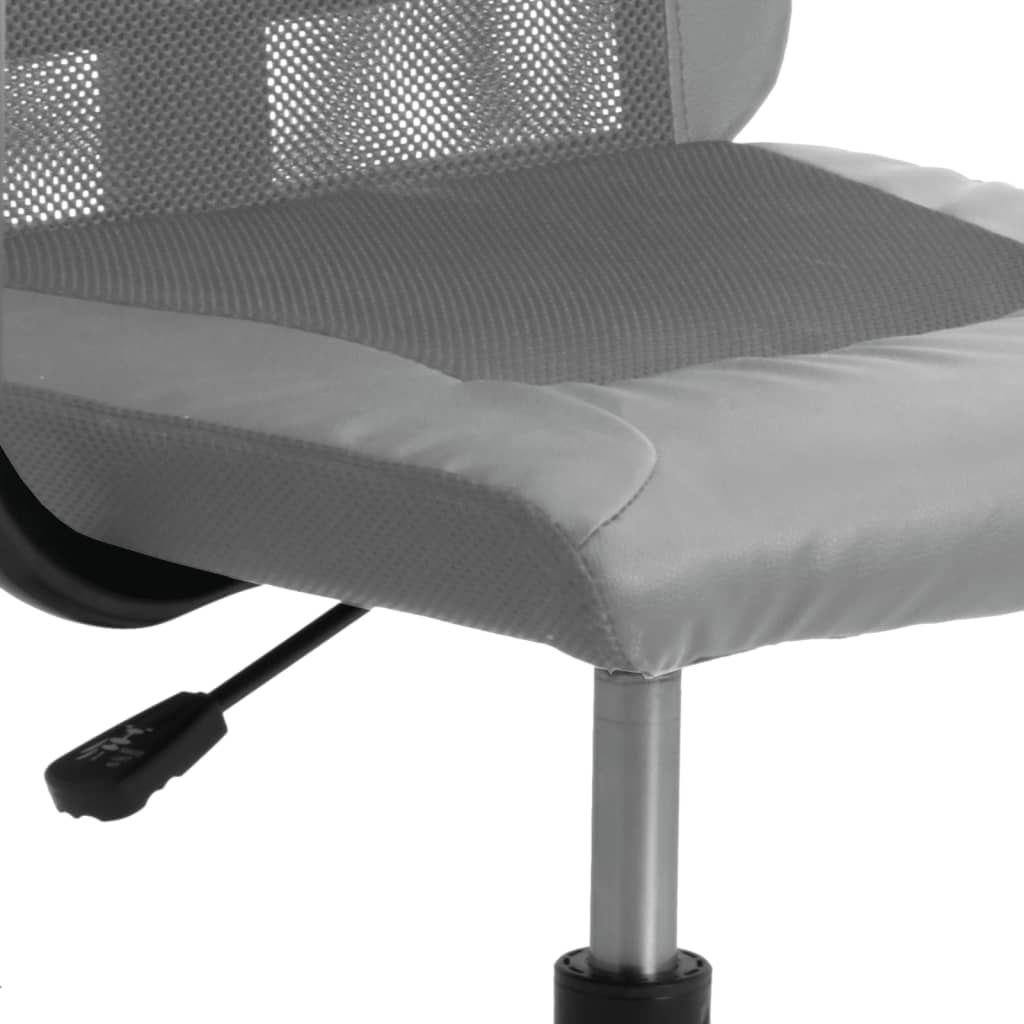 vidaXL Ergonomic Office Chair in Grey Mesh & Faux Leather - Adjustable & Stylish - BEYRUN