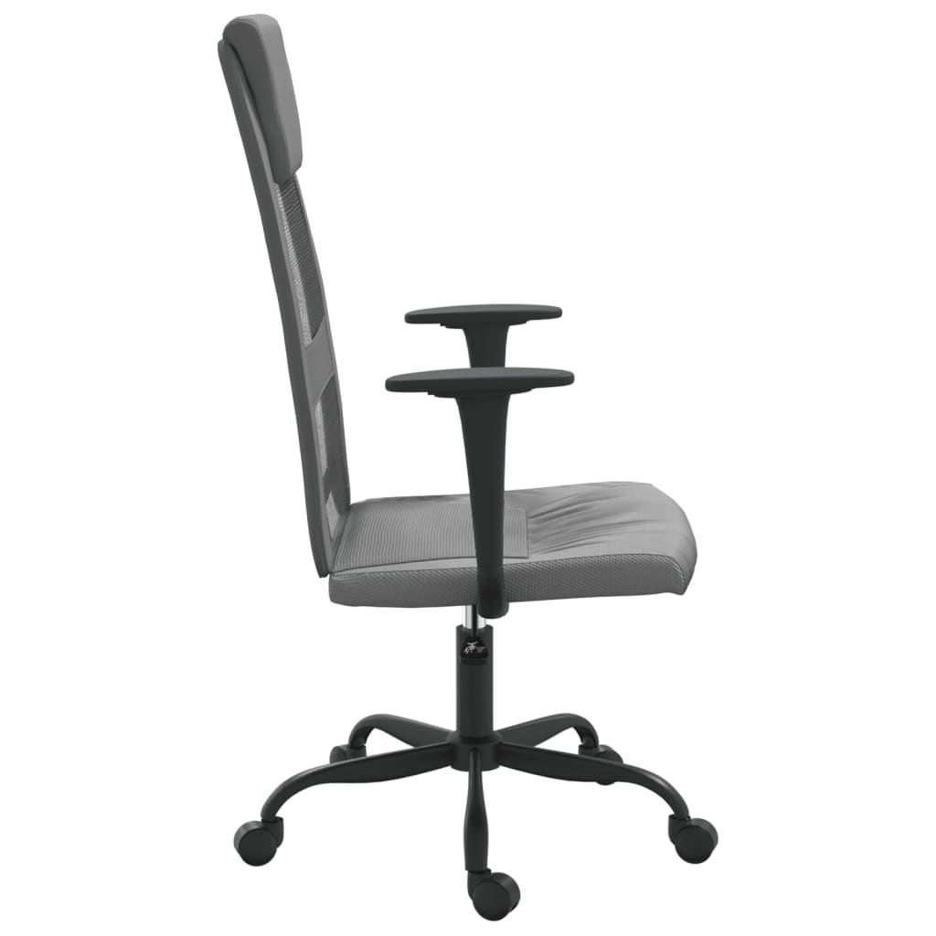 vidaXL Grey Mesh Office Chair - Comfortable & Stylish Faux Leather Design - BEYRUN