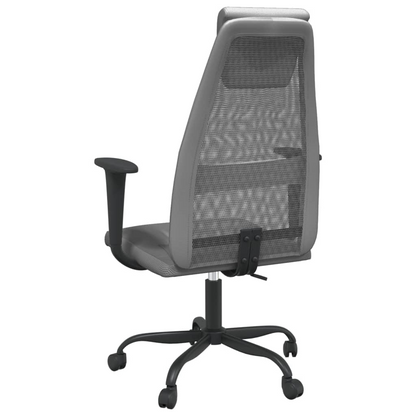 vidaXL Grey Mesh Office Chair - Comfortable & Stylish Faux Leather Design - BEYRUN