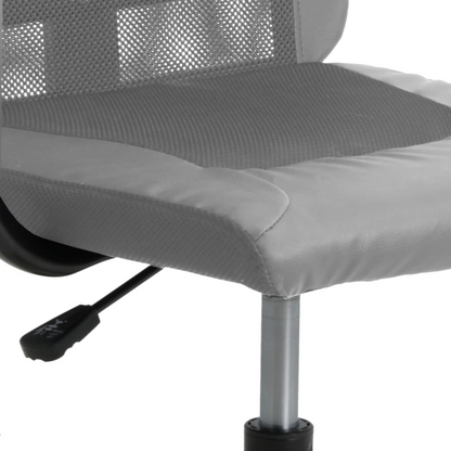 vidaXL Grey Mesh Office Chair - Comfortable & Stylish Faux Leather Design - BEYRUN