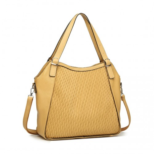 Miss Lulu Casual Shoulder Bag - Stylish Yellow Pleated Design | Women's Versatile Handbag - BEYRUN