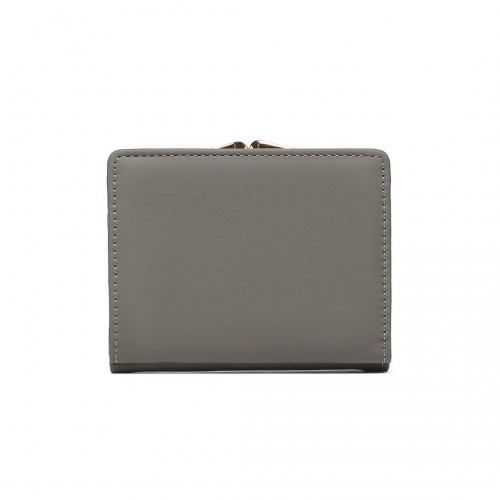 Miss Lulu PU Leather Half-Circle Petal Clasp Wallet - Grey - BEYRUN