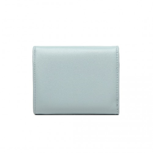 Miss Lulu PU Leather Leaf-Shaped Round Clasp Wallet - Elegant Blue Women's Accessory - BEYRUN