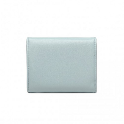 Miss Lulu PU Leather Leaf-Shaped Round Clasp Wallet - Elegant Blue Women's Accessory - BEYRUN