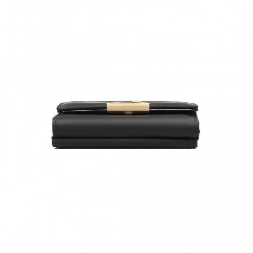 Miss Lulu PU Leather Half-Circle Petal Clasp Wallet - Black | Elegant & Functional - BEYRUN