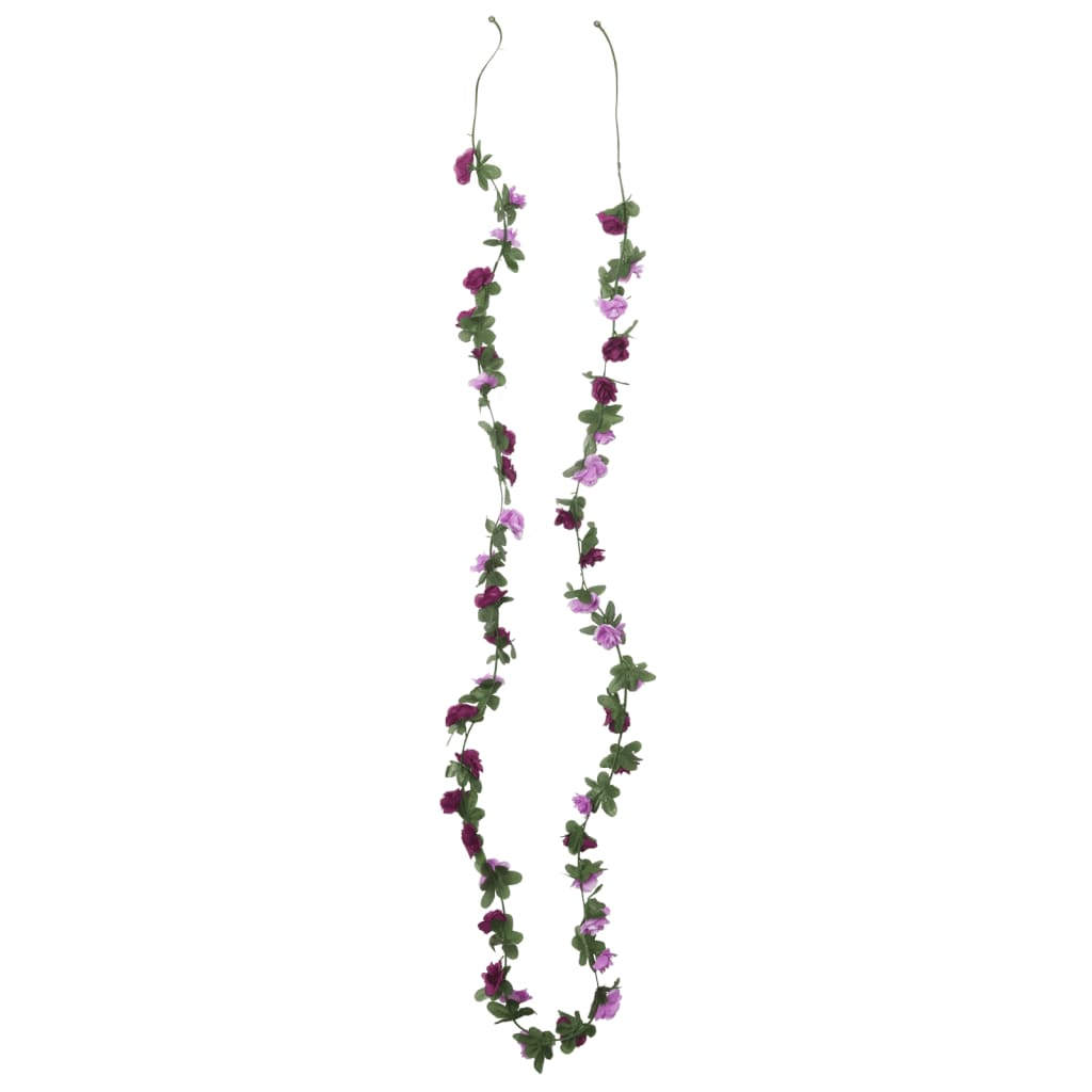 vidaXL Set of 6 Christmas Flower Garlands - Spring Light Purple, 250 cm - Elegant & Realistic Floral Décor - BEYRUN