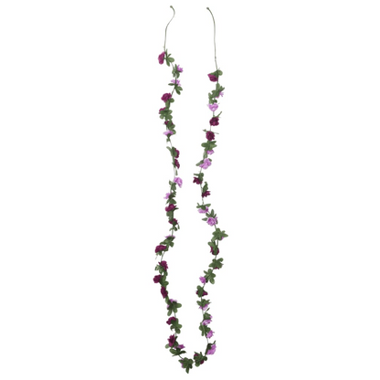 vidaXL Set of 6 Christmas Flower Garlands - Spring Light Purple, 250 cm - Elegant & Realistic Floral Décor - BEYRUN